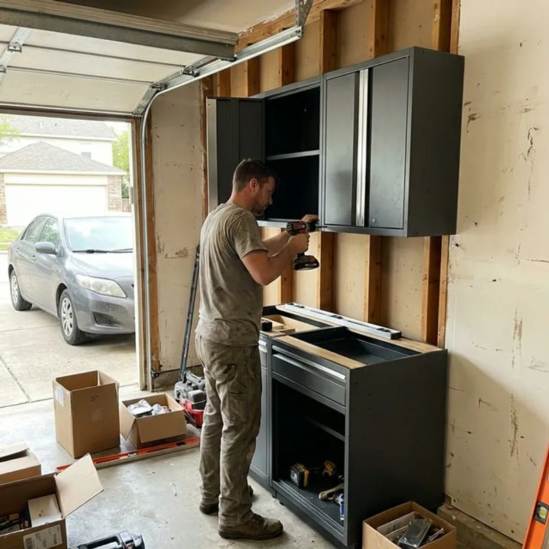 Garage storage cabinet installation