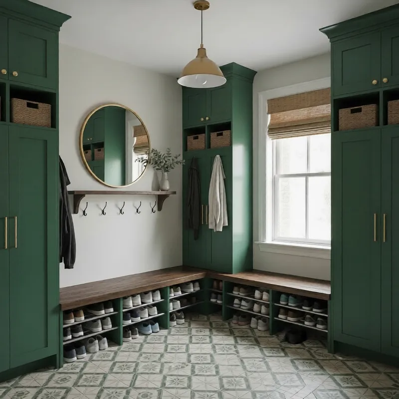 Entryway Bench with Hooks