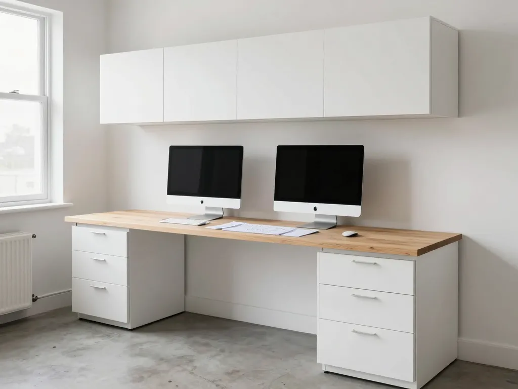 Custom material sample library cabinetry assembled for architecture studio