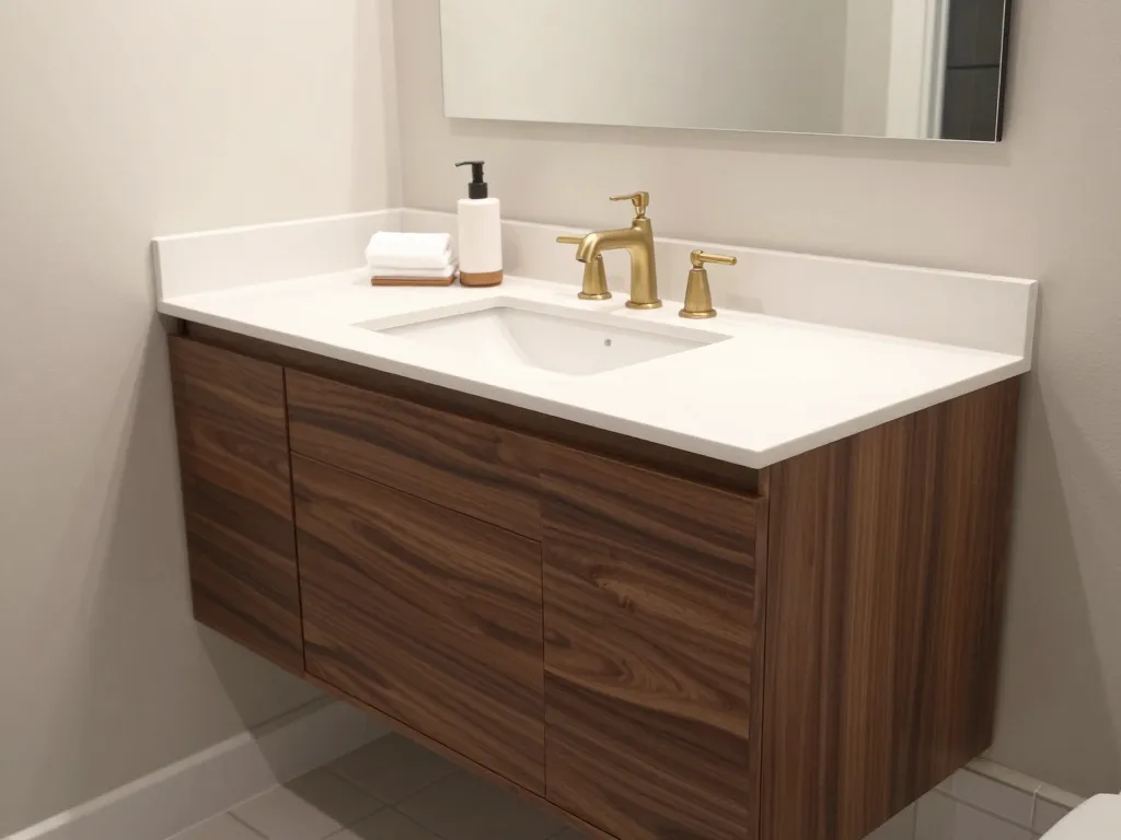 Custom floating bathroom vanity in Huntsville AL