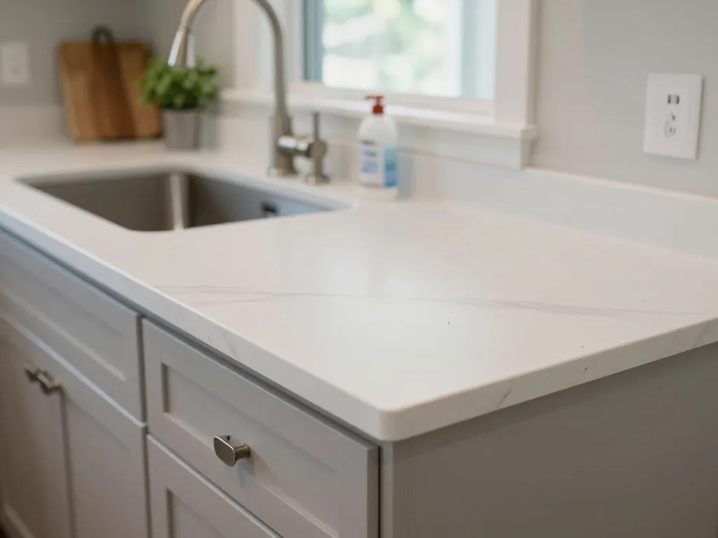 Custom quartz countertops installed in a kitchen in Huntsville, AL