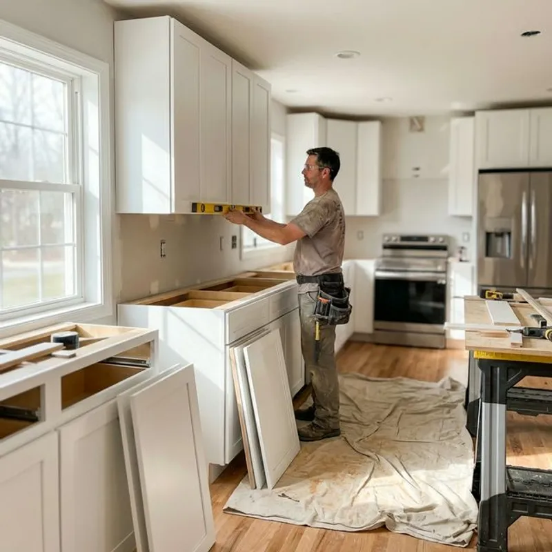 Custom kitchen cabinet installation in Huntsville home