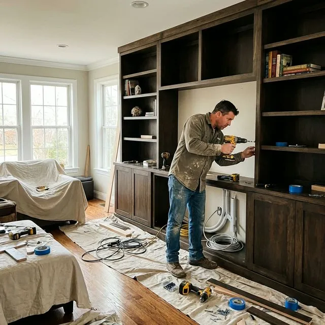 Built-in cabinet and storage installation