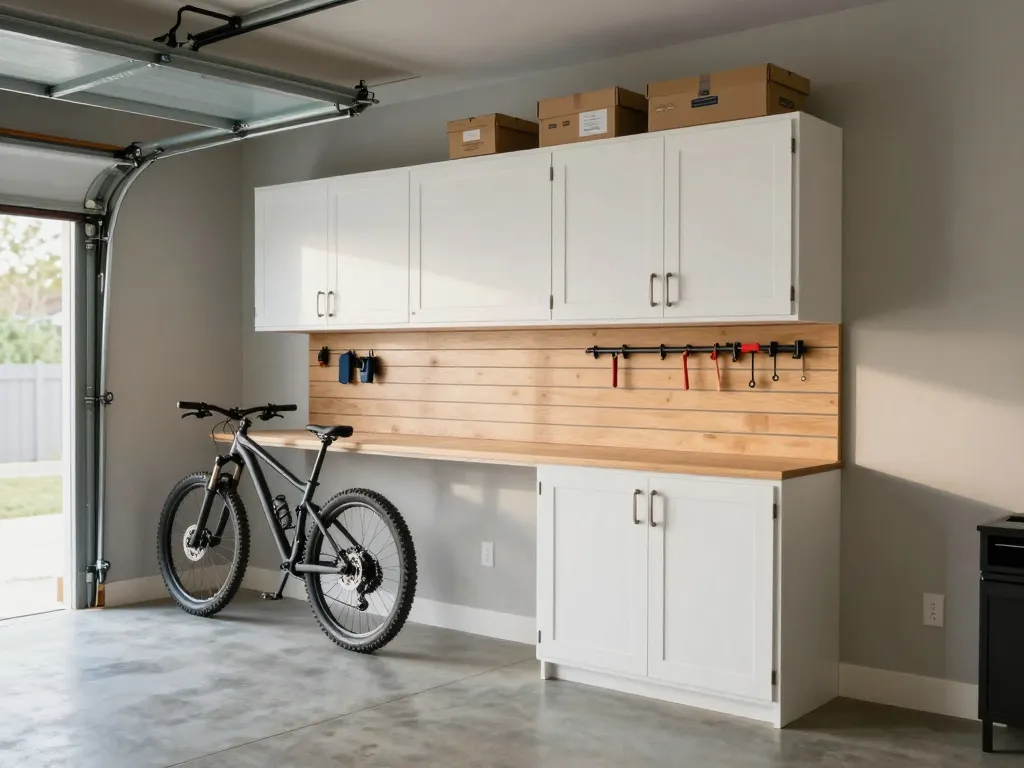 Custom garage storage cabinet system in Huntsville AL